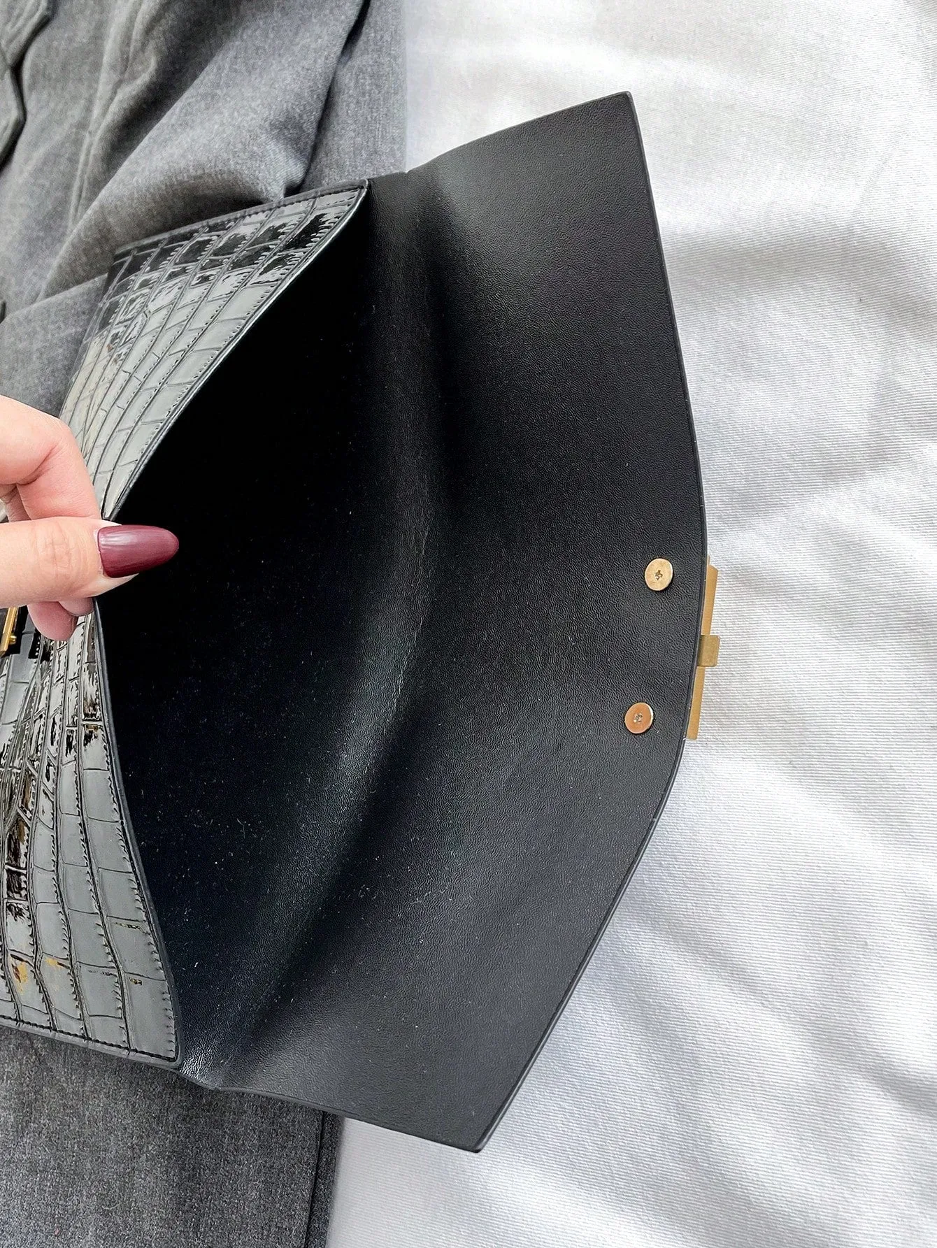 1pc Solid Color Simple & Minimalist Stone Texture Flip Clutch Bag- FD ⚡