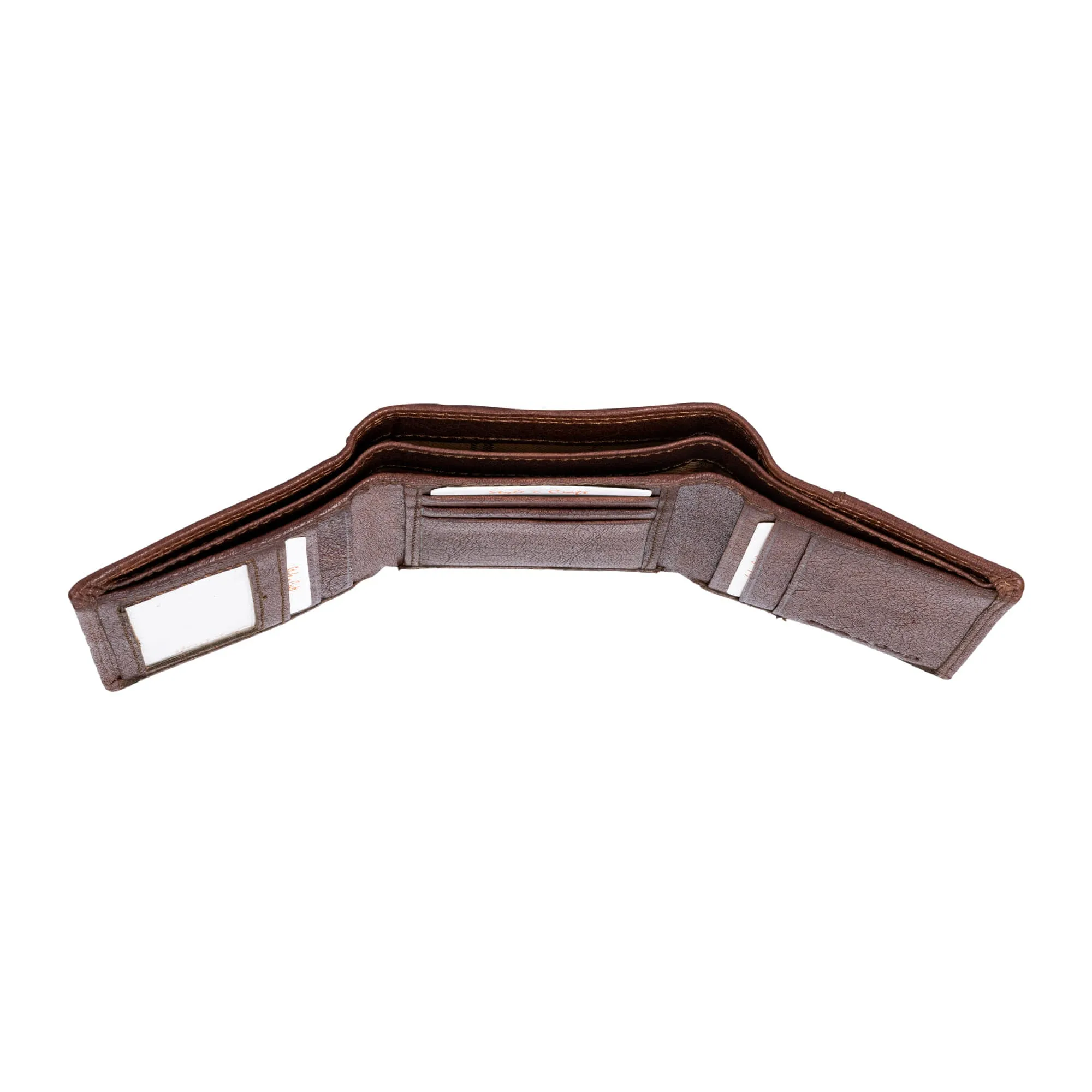 301791 Trifold Wallet in Brown Vintage Leather | Style n Craft