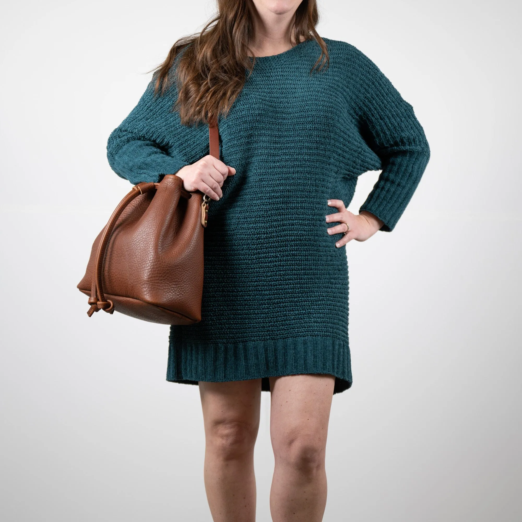 ABBY LEATHER BUCKET BAG