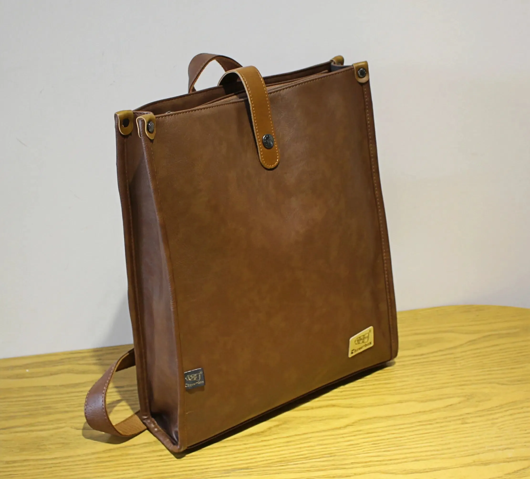 Adjustable Straps Modern Leather Backpack