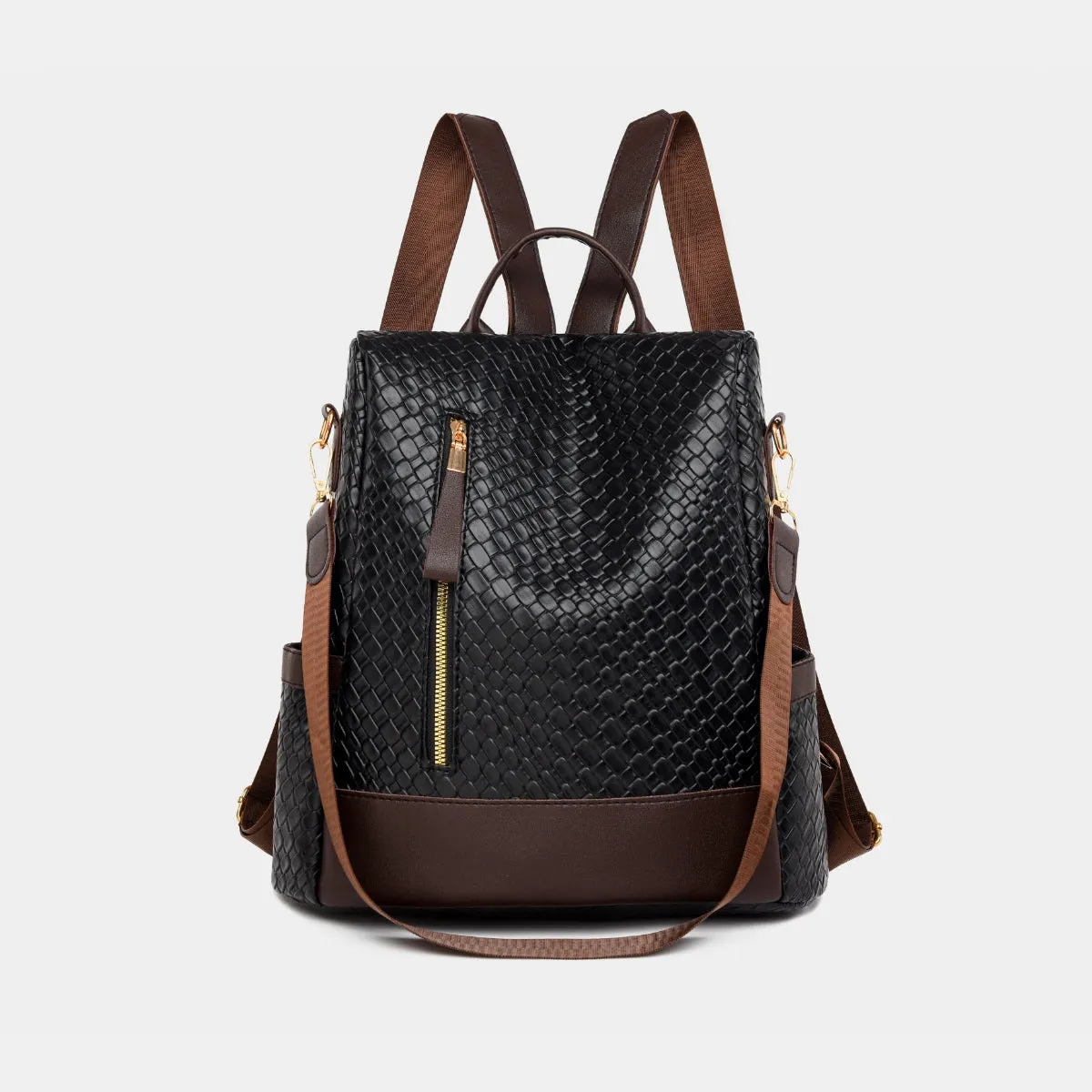 Adjustable Straps PU Leather Backpack Bag