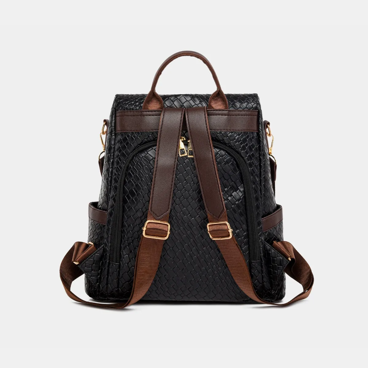 Adjustable Straps PU Leather Backpack Bag