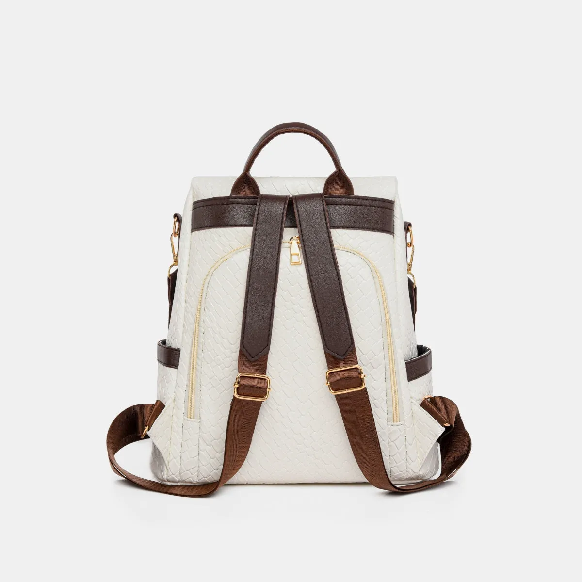 Adjustable Straps PU Leather Backpack Bag
