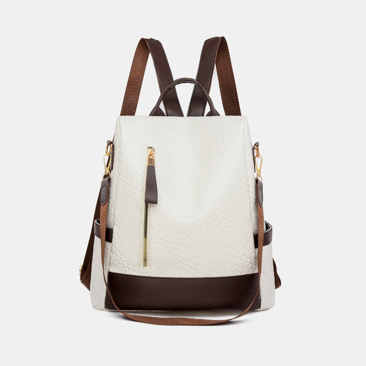 Adjustable Straps PU Leather Backpack Bag