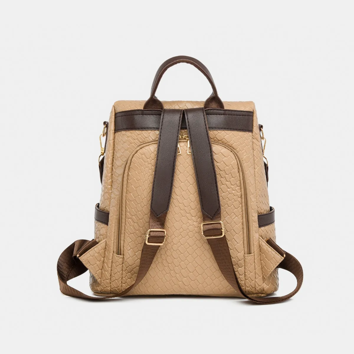 Adjustable Straps PU Leather Backpack Bag