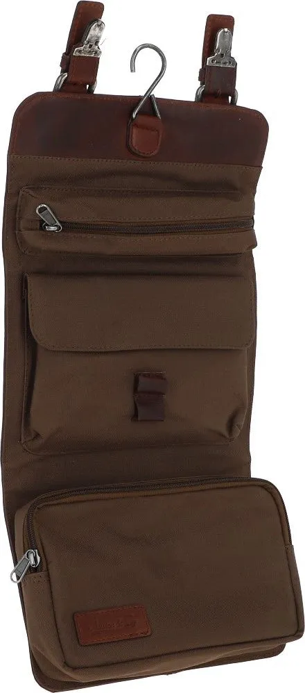 Austen & Co Tan Brown Leather Hanging Wash Bag
