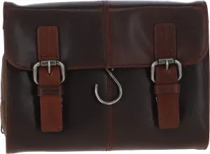 Austen & Co Tan Brown Leather Hanging Wash Bag