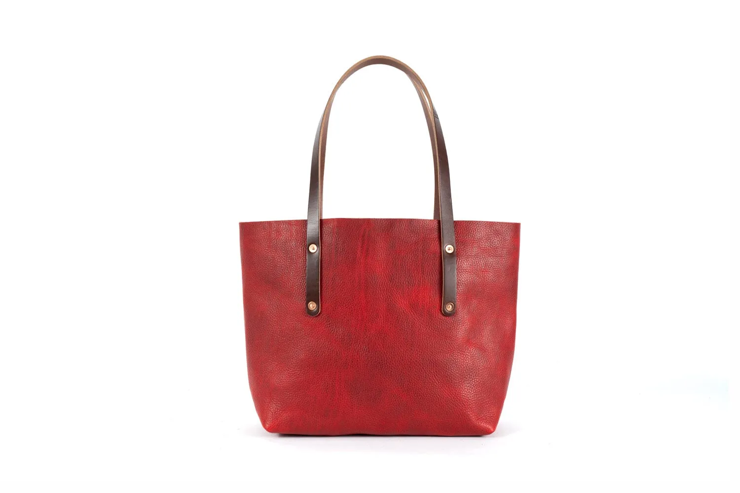 AVERY LEATHER TOTE BAG - MEDIUM - CRANBERRY