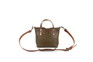 AVERY LEATHER TOTE BAG - MINI CROSSBODY - OLIVE