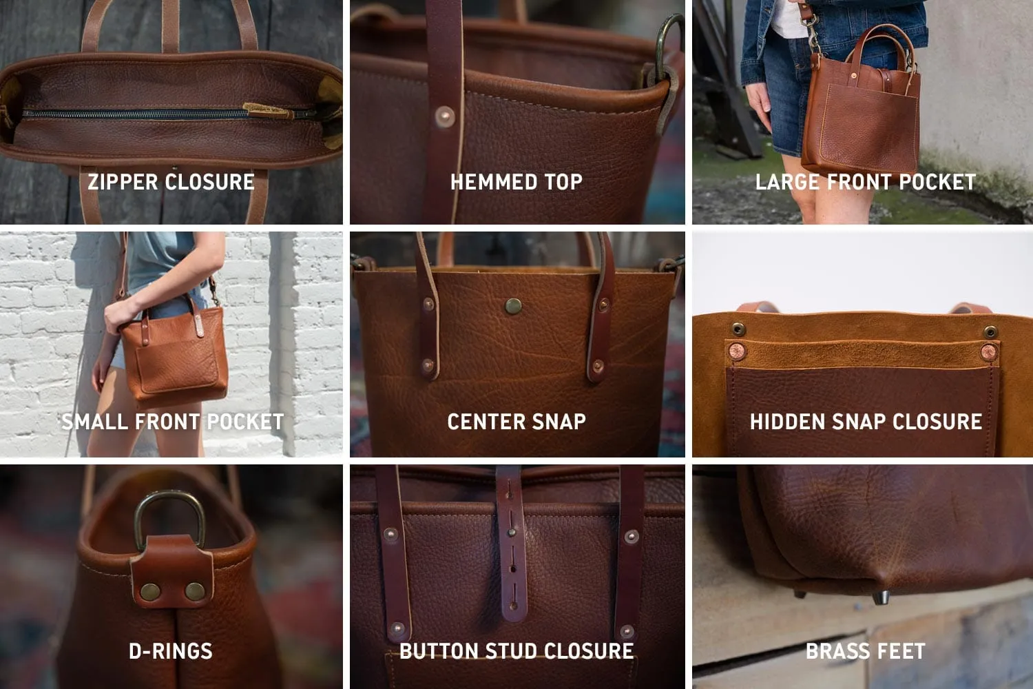 AVERY LEATHER TOTE BAG - MINI CROSSBODY - RAVEN