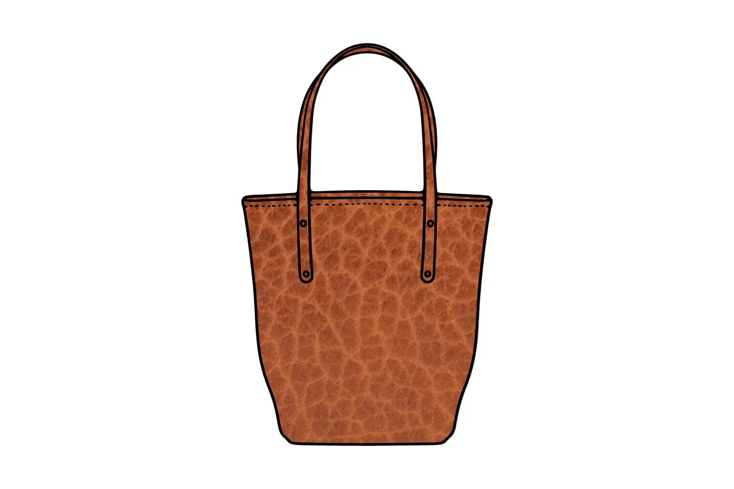 AVERY LEATHER TOTE BAG - SLIM MEDIUM - COGNAC BISON