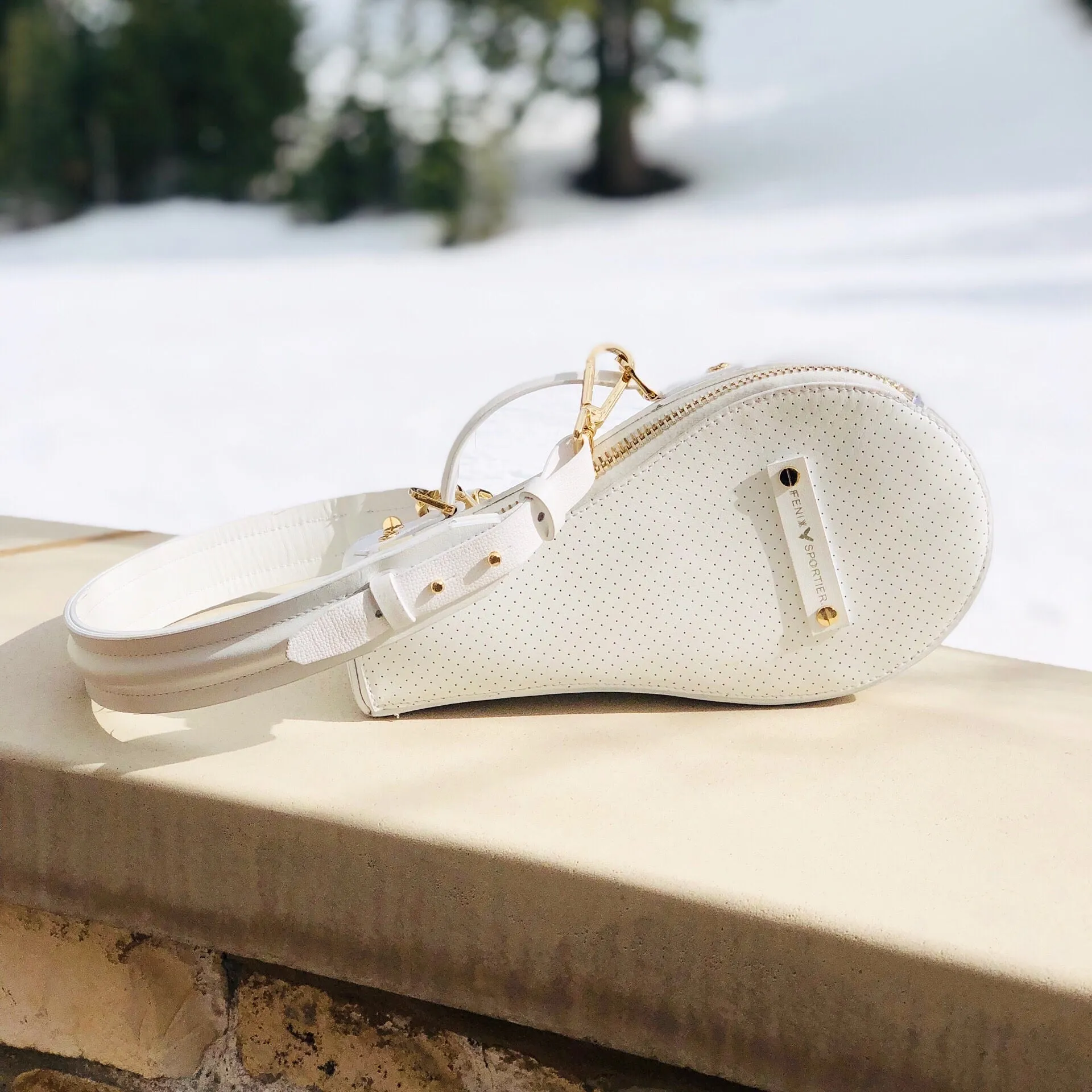 B Bag (White Leather / Suede Interior / Gold Hardware)