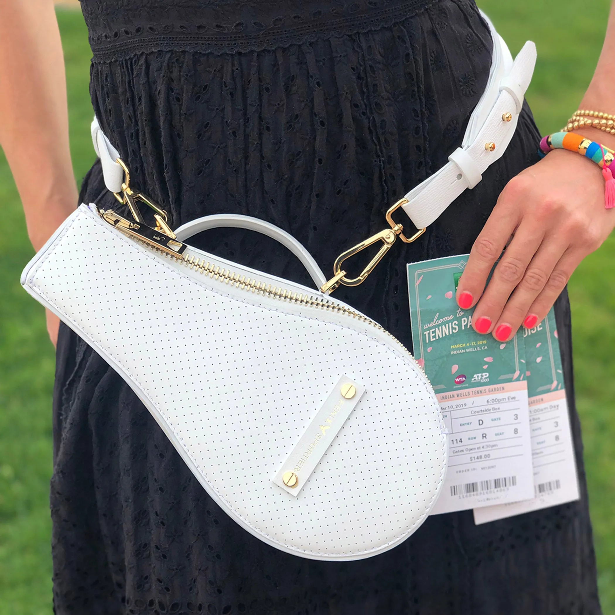 B Bag (White Leather / Suede Interior / Gold Hardware)