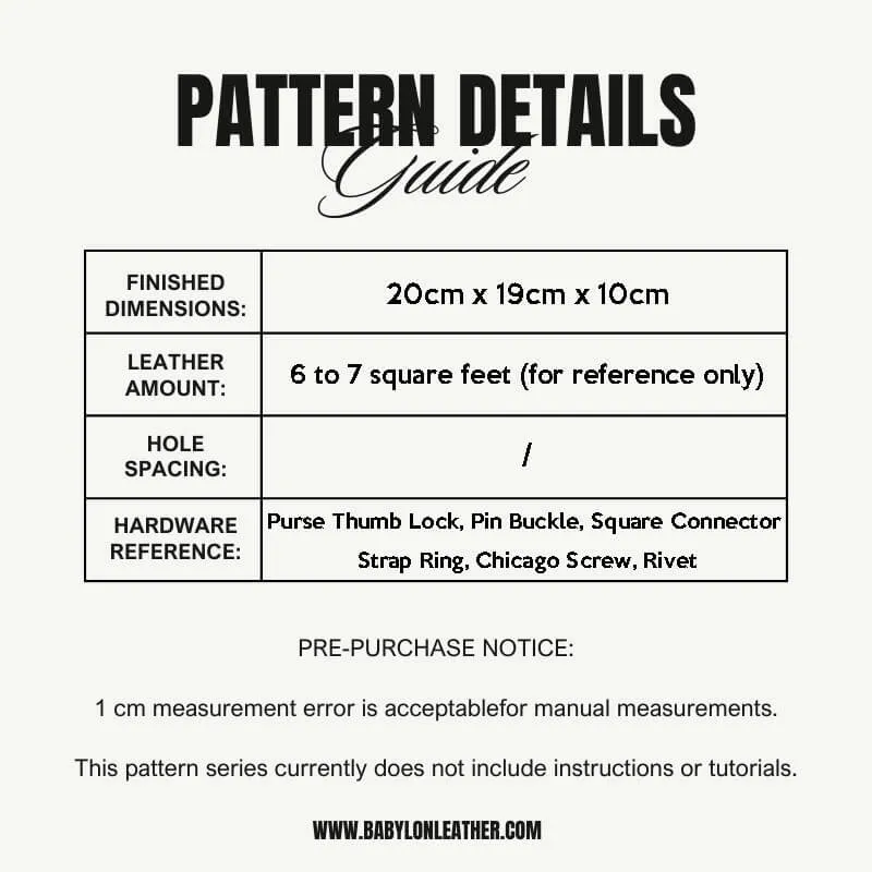 BABYLON™ Men's Leather Crossbody Bag Gift Craft Pattern XBX-06