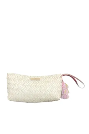 Baguette Natural Palm Citron Clutch