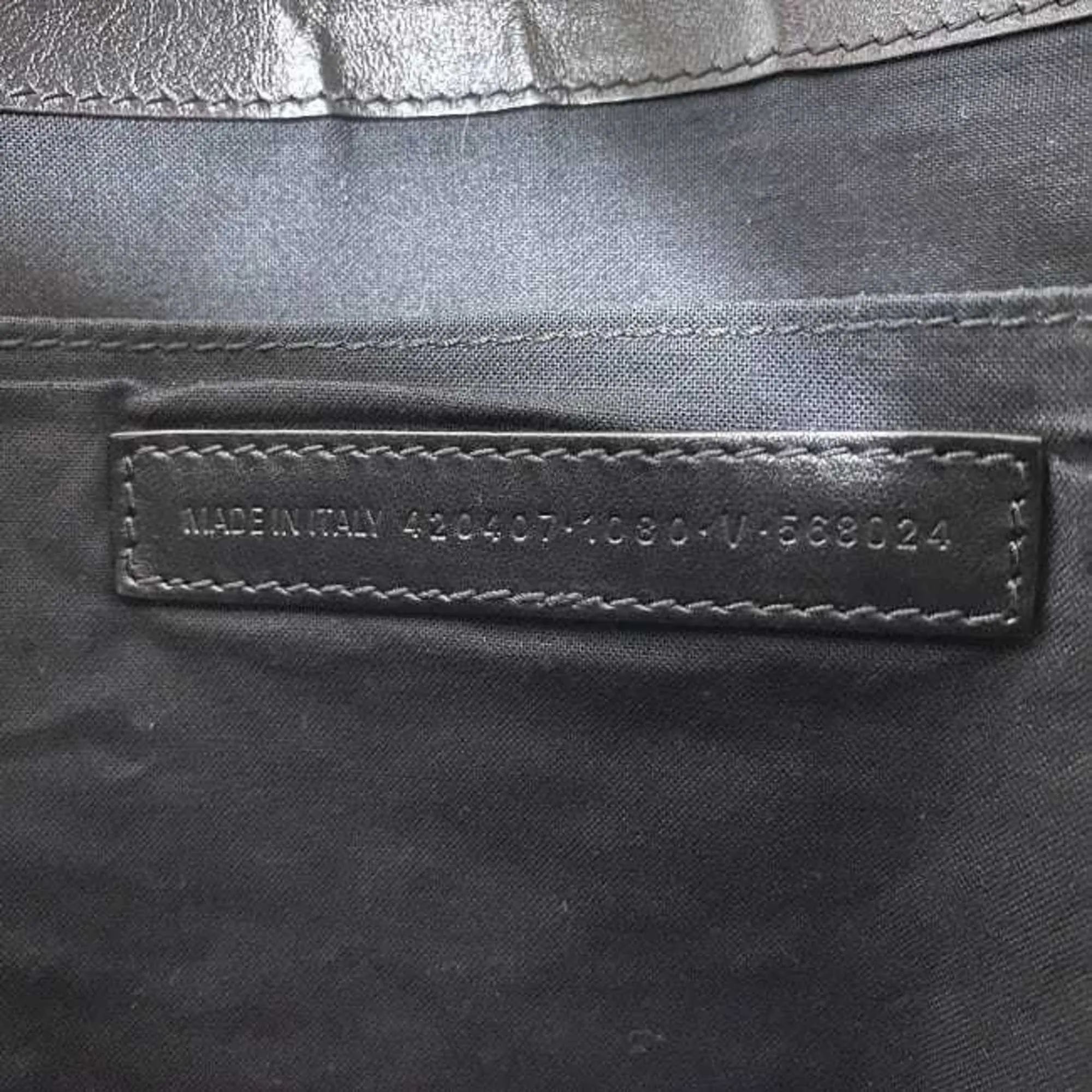Balenciaga Clutch Bag Navy Clip Beige Black 420407 Handbag Canvas Leather BALENCIAGA Women's Men's