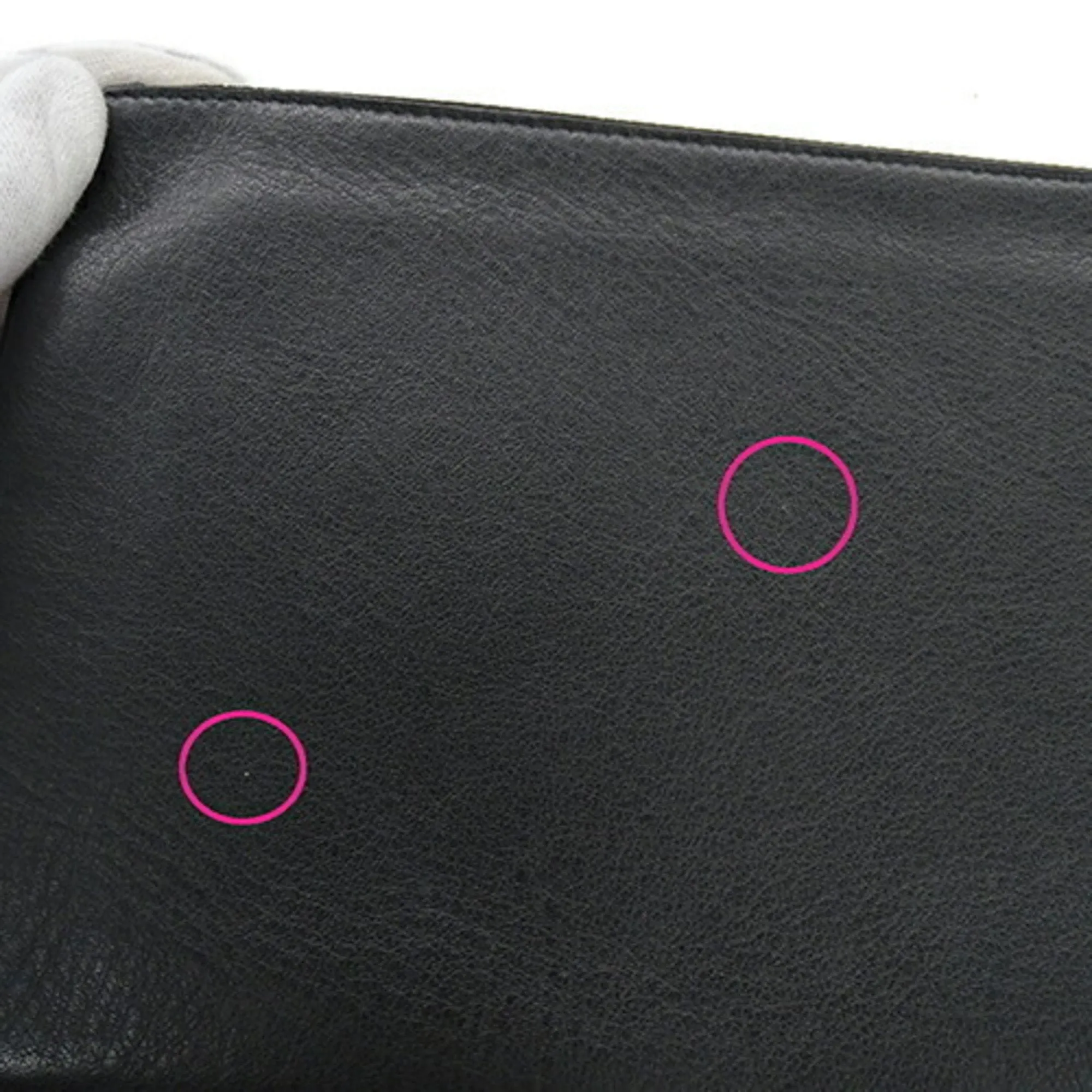 BALENCIAGA Pouch Women's Men's Clutch Bag Leather Everyday M Black 551992