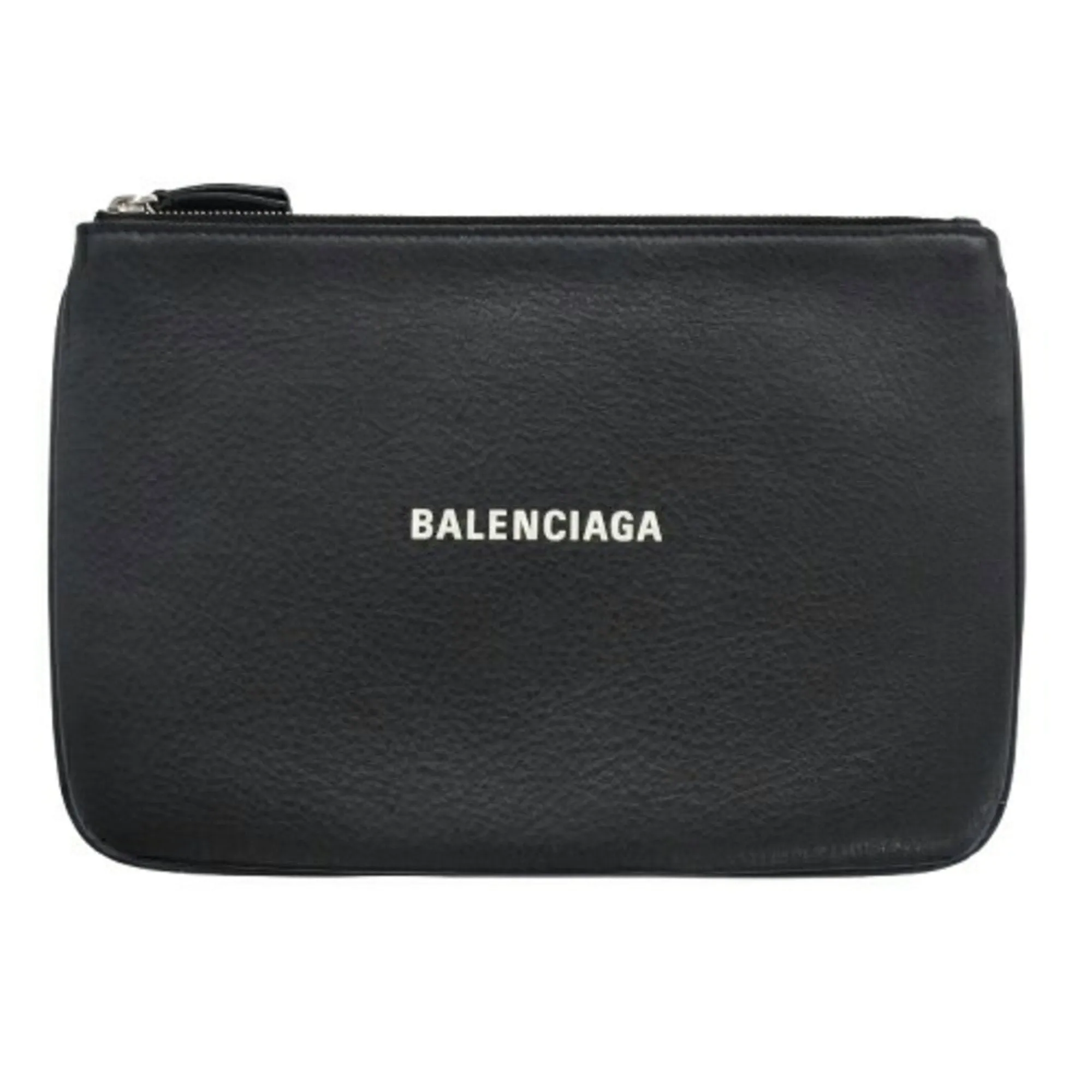BALENCIAGA Pouch Women's Men's Clutch Bag Leather Everyday M Black 551992
