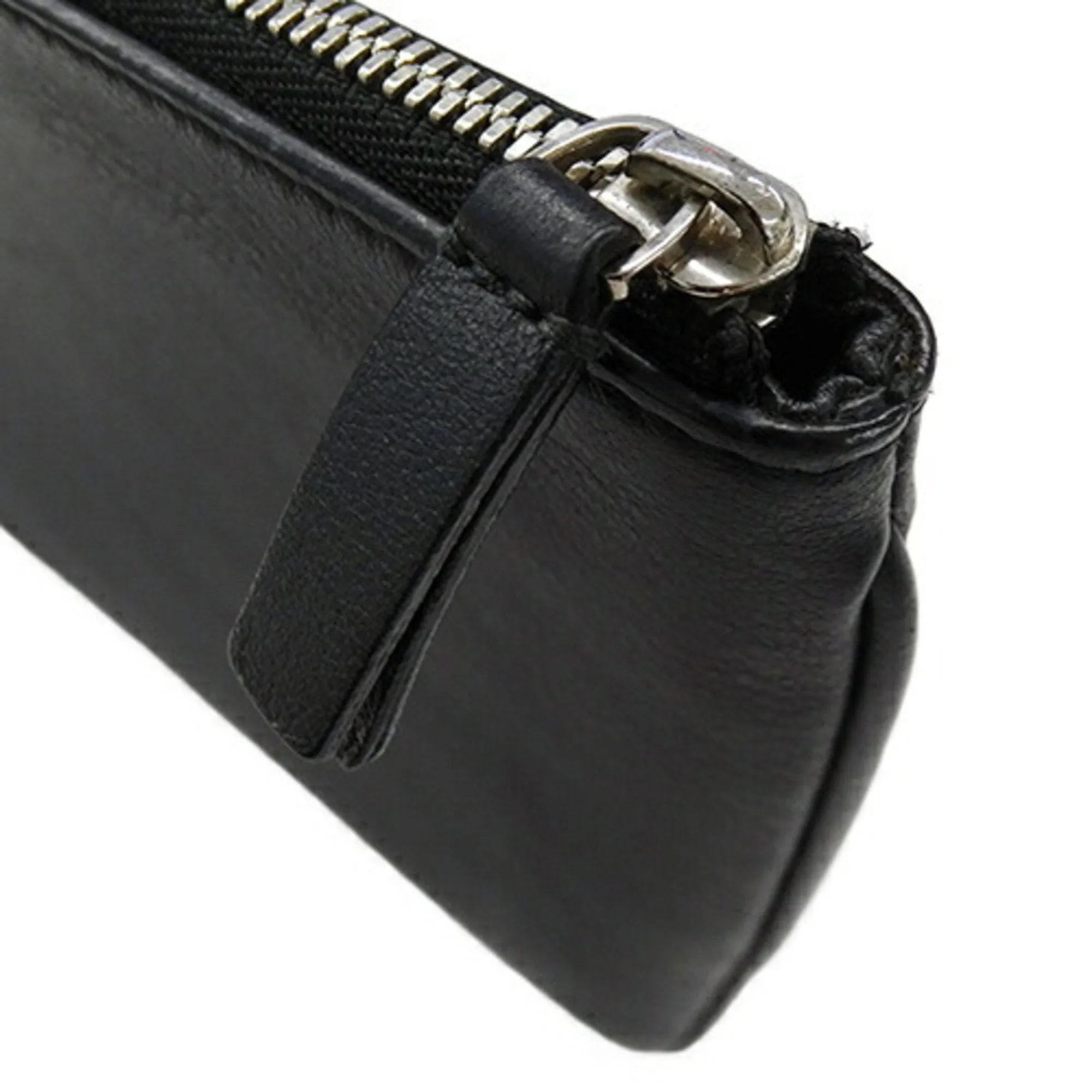 BALENCIAGA Pouch Women's Men's Clutch Bag Leather Everyday M Black 551992