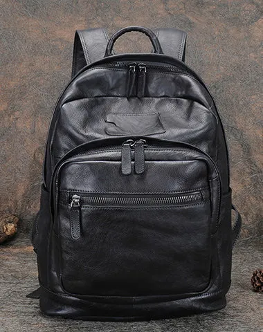 Best Coffee Leather Rucksack Bag Womens Vintage 16 inches Laptop Backpack Leather School Backpack Purse