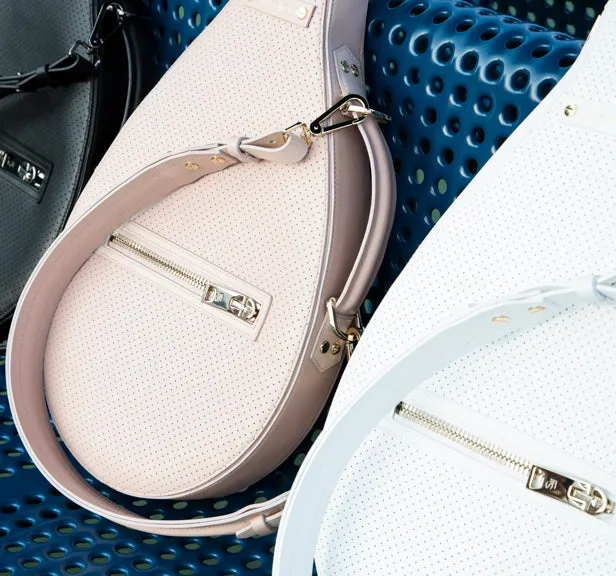 Billie Bag Leather Tennis Racket Bag (Blush/Gold)
