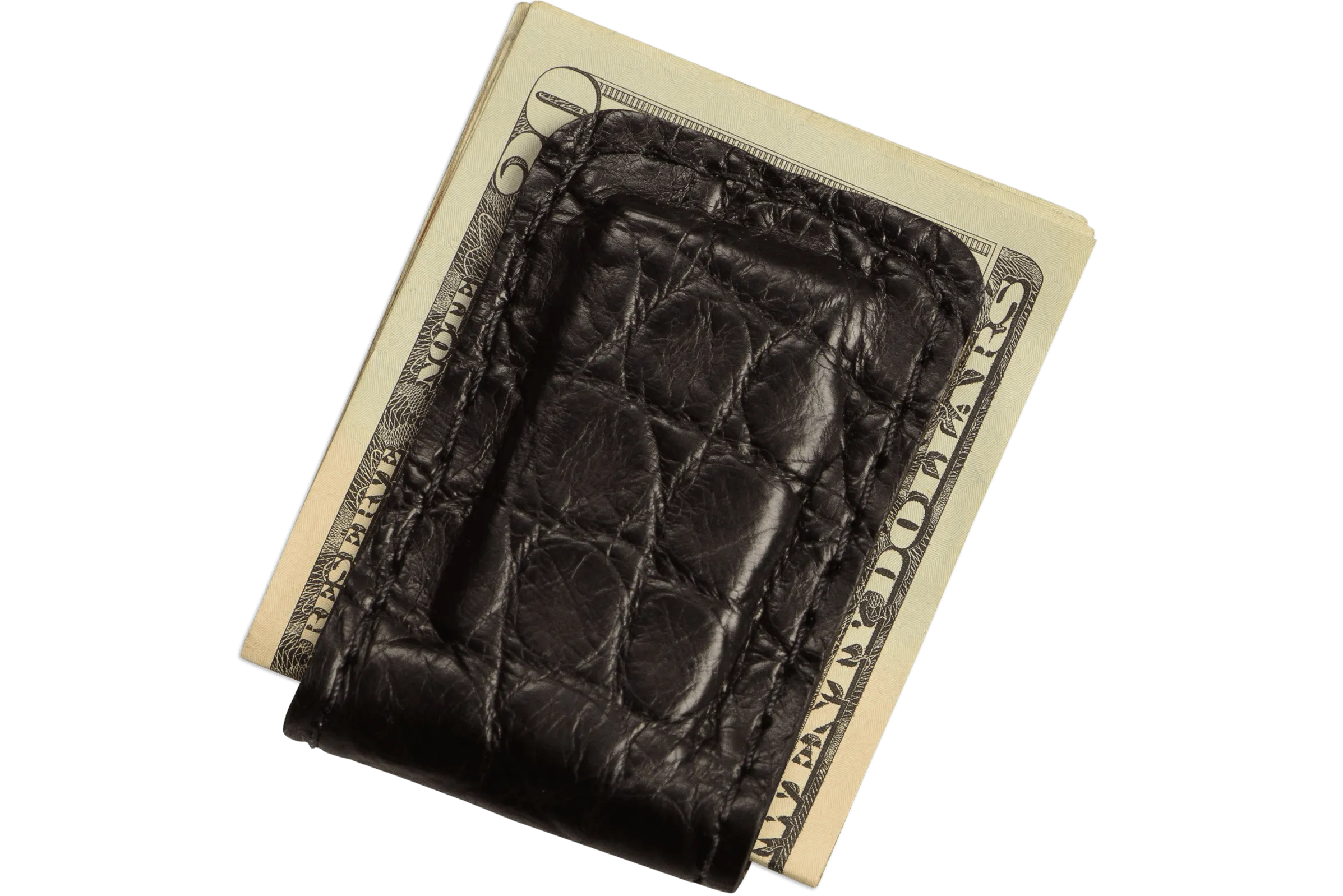 Black Alligator Men's Magnetic Money Clip