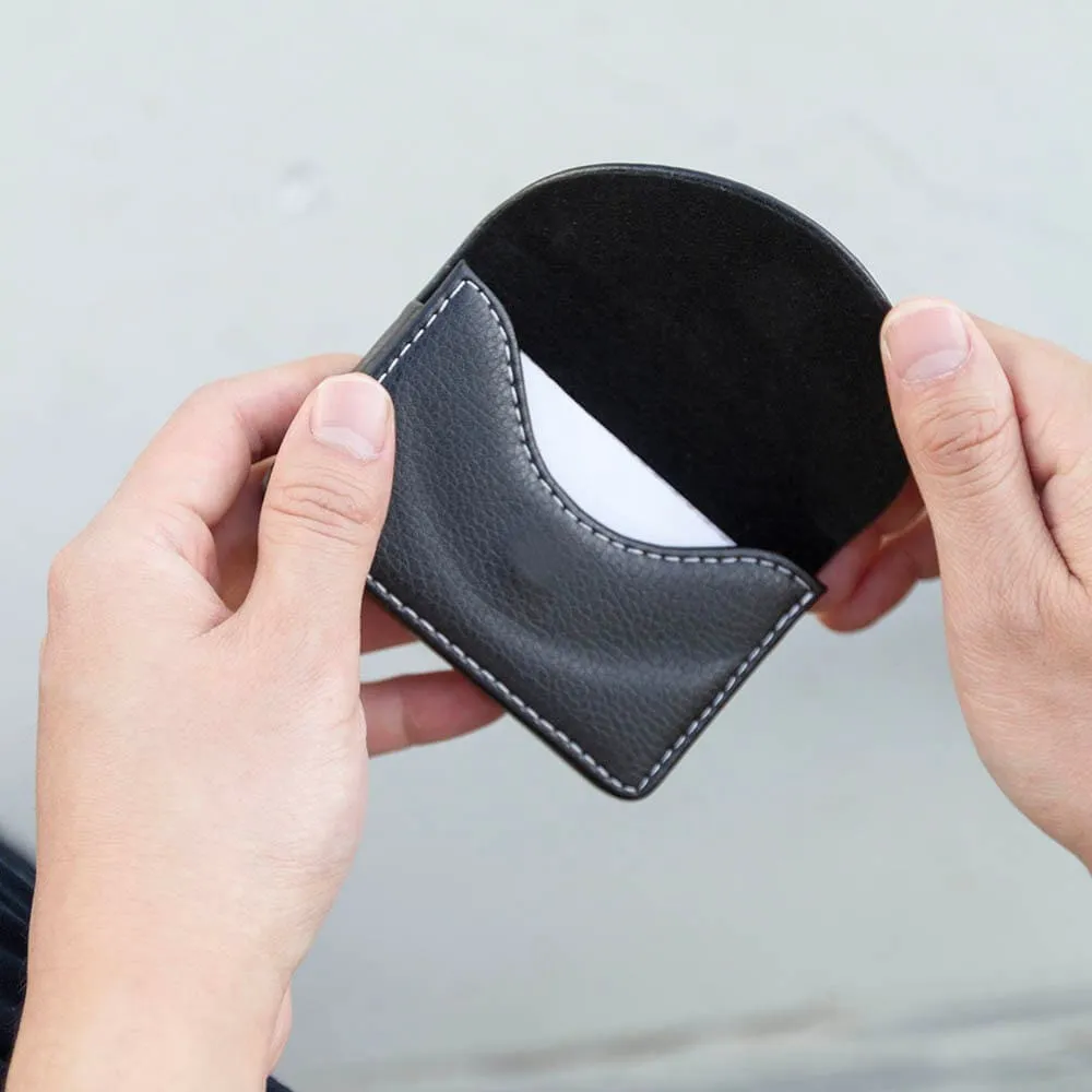Black Leather Card Holder Wallet