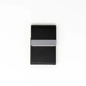 Black Leather Vertical Card Holder Wallet
