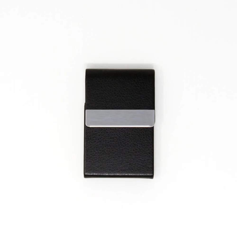 Black Leather Vertical Card Holder Wallet