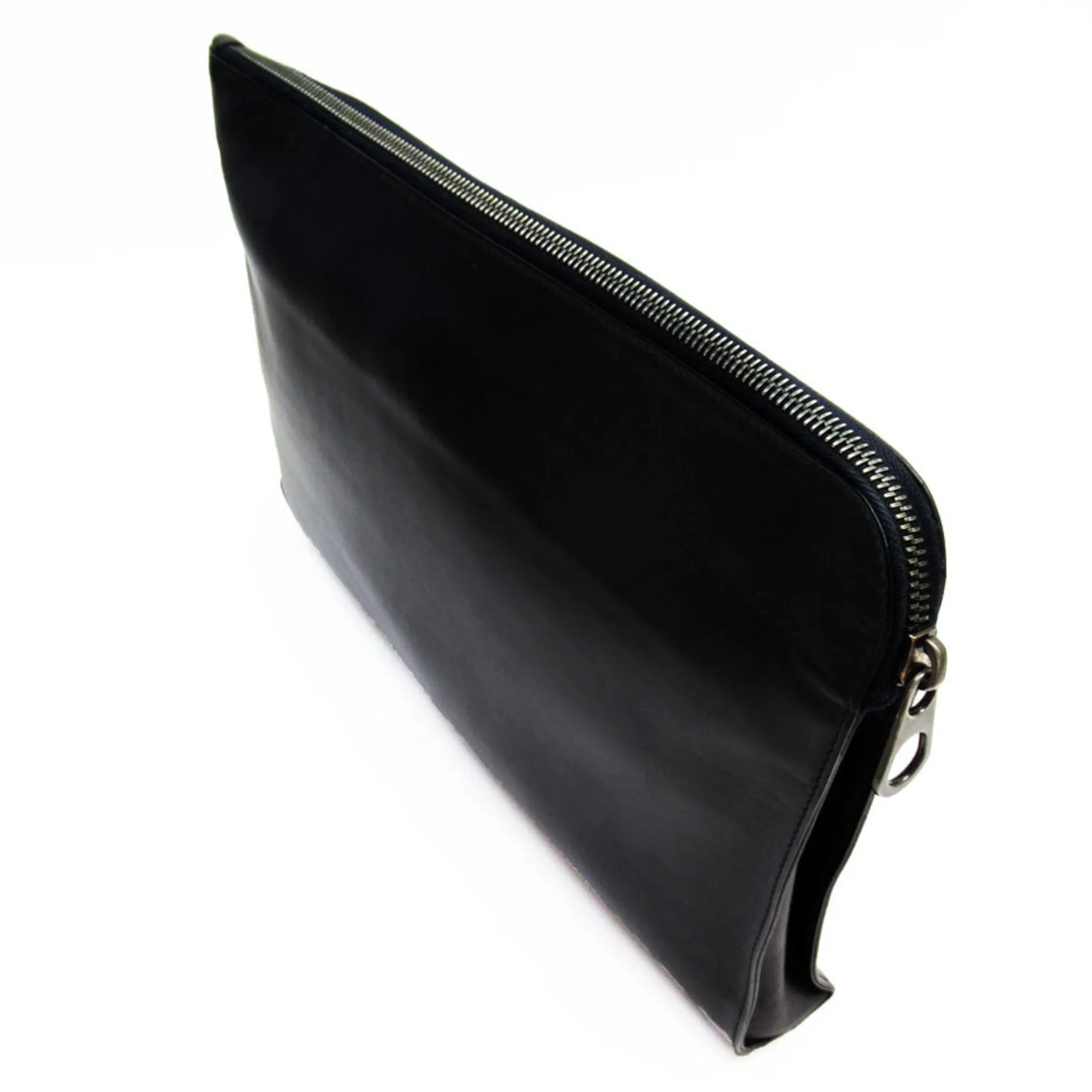 BOTTEGA VENETA clutch bag leather black khaki gold men's w0762a
