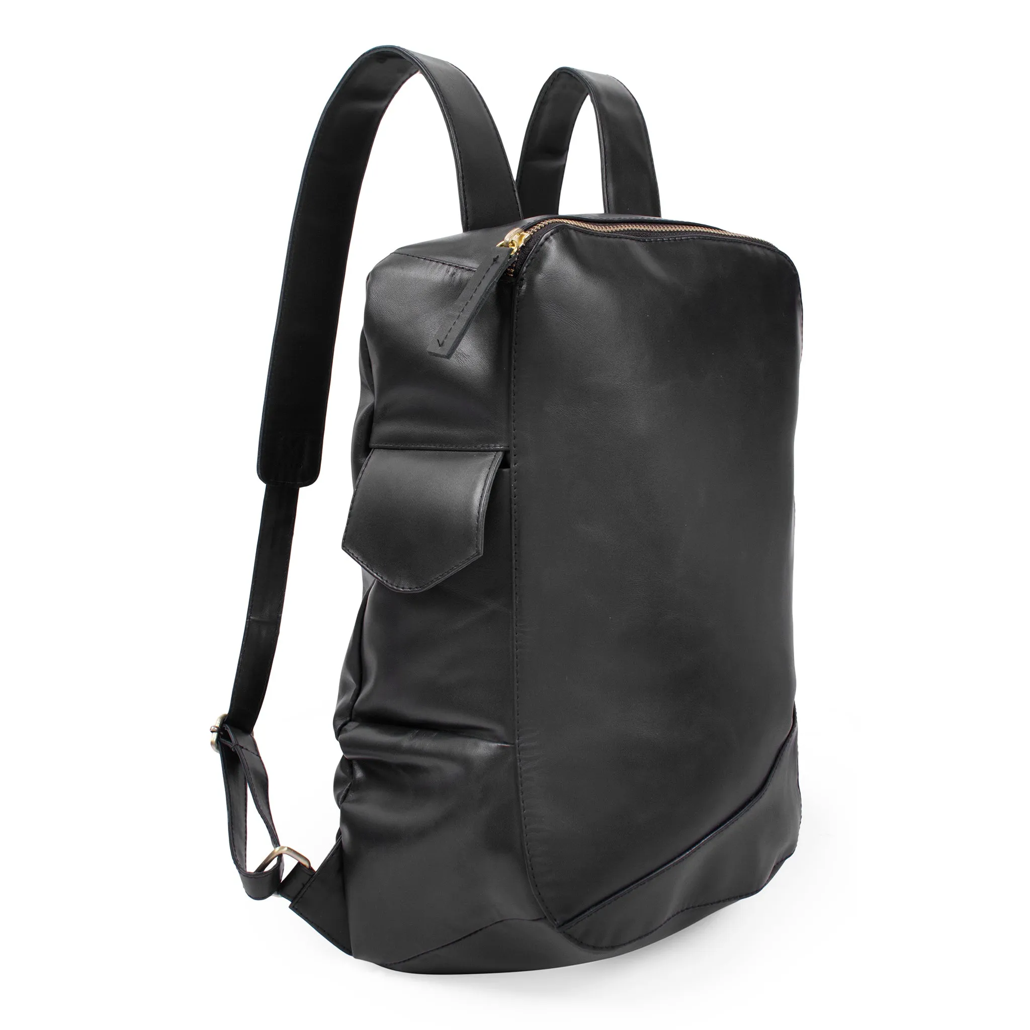 Brooklyn Leather Backpack-Black