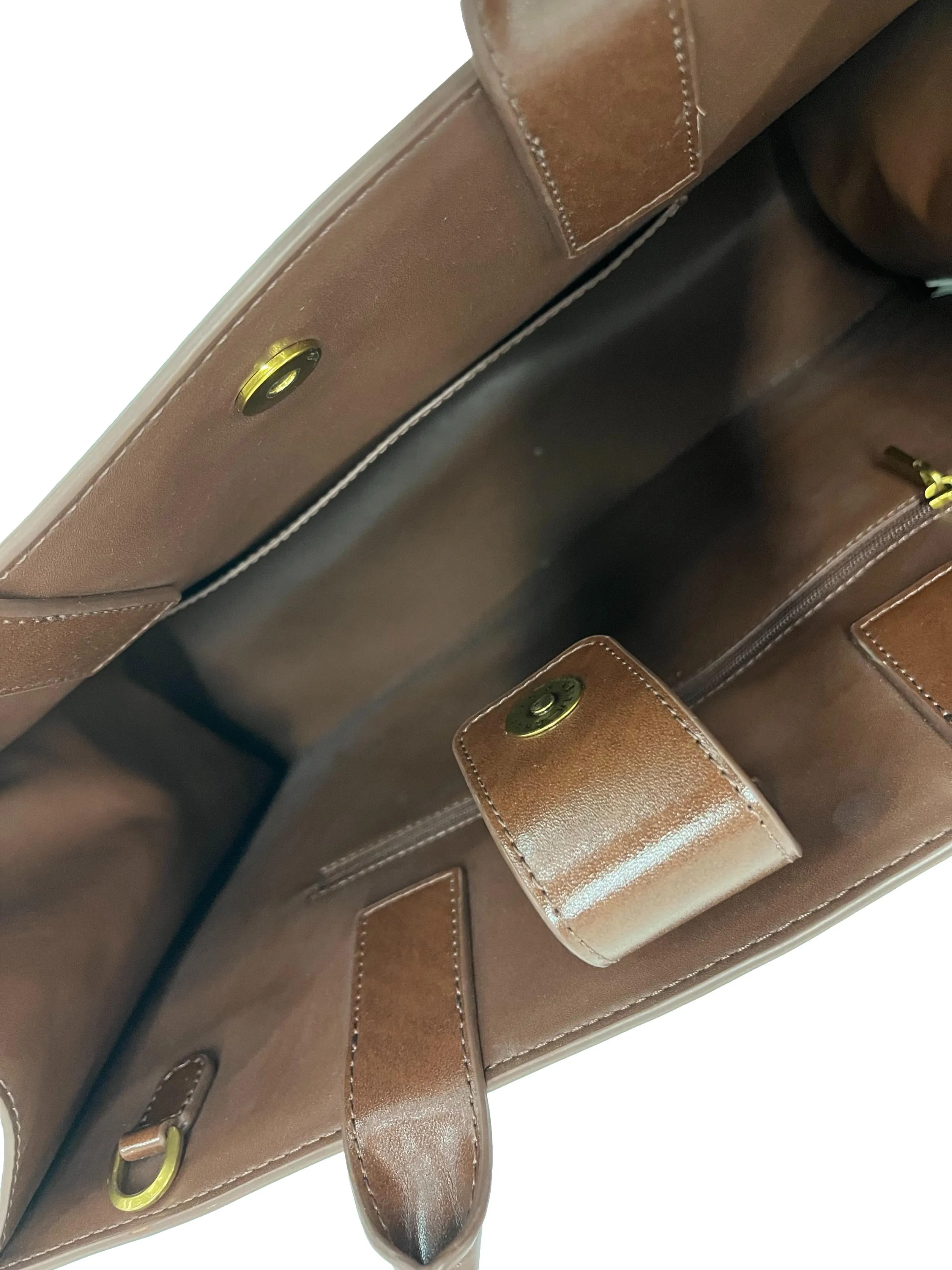 Brown Open Tote Bag