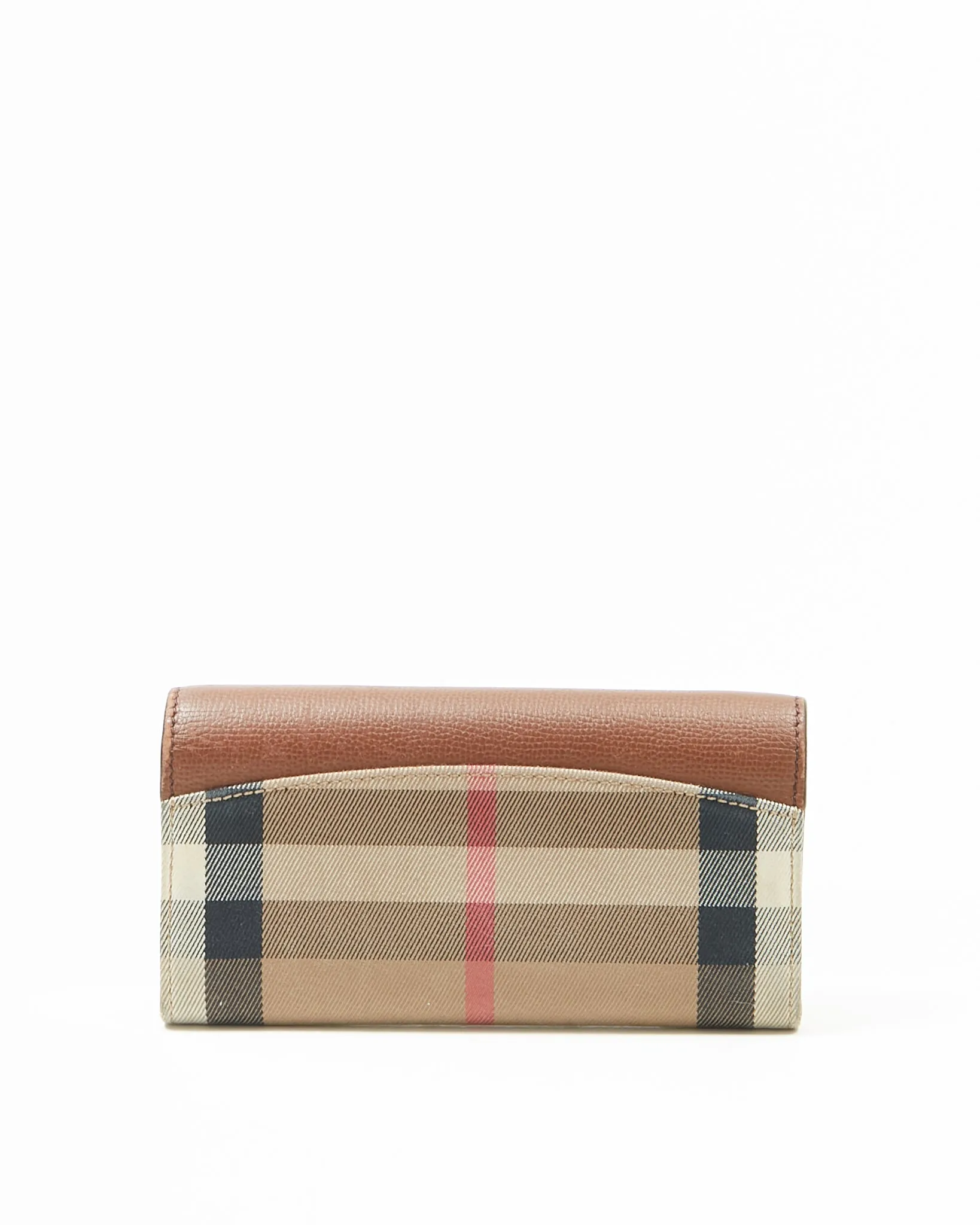 Burberry Brown Leather & Canvas Nova Check Continental Wallet