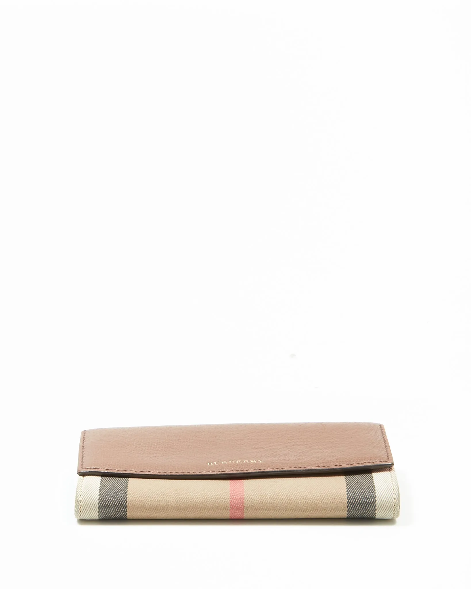 Burberry Brown Leather & Canvas Nova Check Continental Wallet