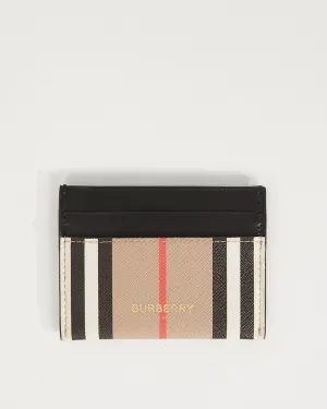 Burberry Nova Check Print Coated Canvas & Leather Card Holder