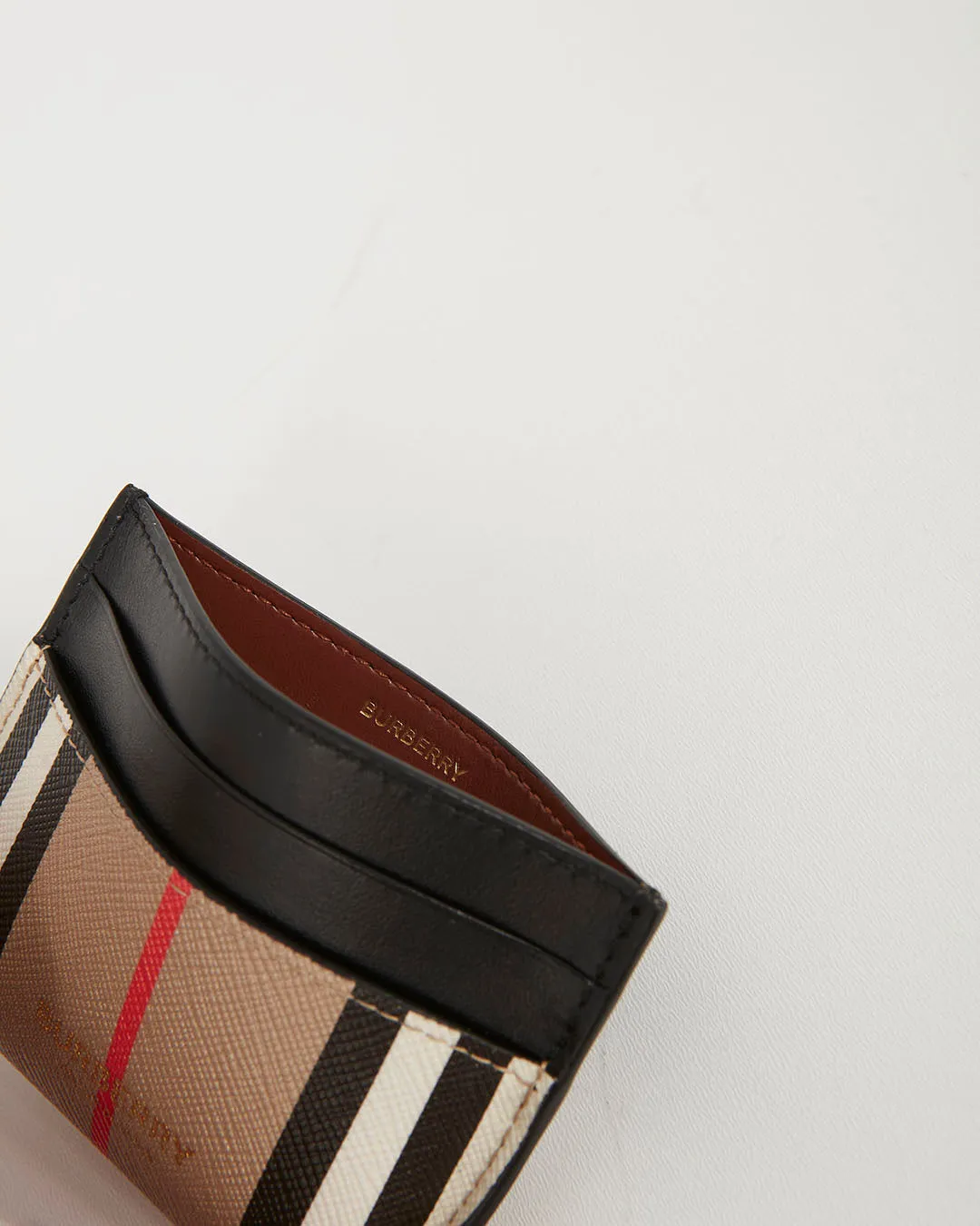 Burberry Nova Check Print Coated Canvas & Leather Card Holder