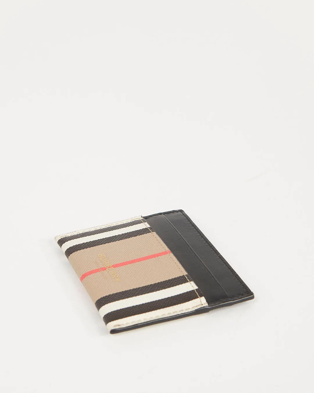 Burberry Nova Check Print Coated Canvas & Leather Card Holder