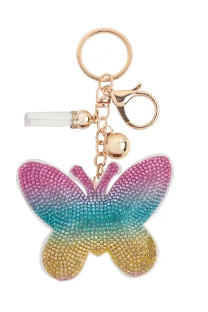 BUTTERFLY RHINESTONE TASSEL KEYCHAIN