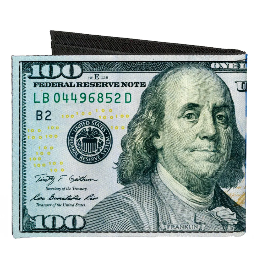 Canvas Bi-Fold Wallet - 100 Dollar Bill Series 2009