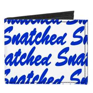 Canvas Bi-Fold Wallet - SNATCHED Script White/Blue