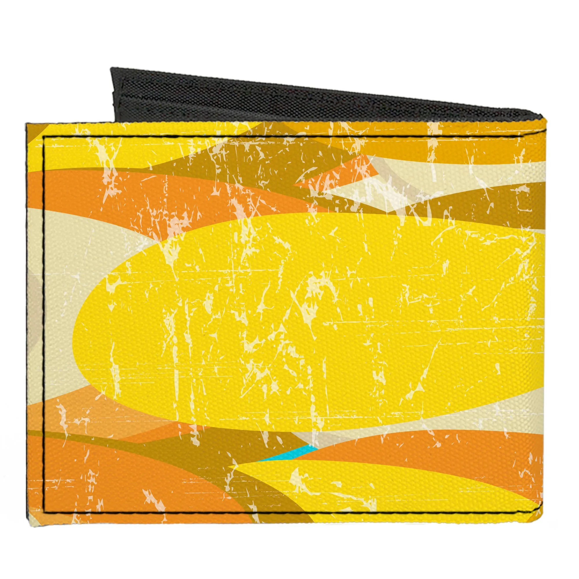 Canvas Bi-Fold Wallet - Spots Stacked Weathered Yellows/Browns