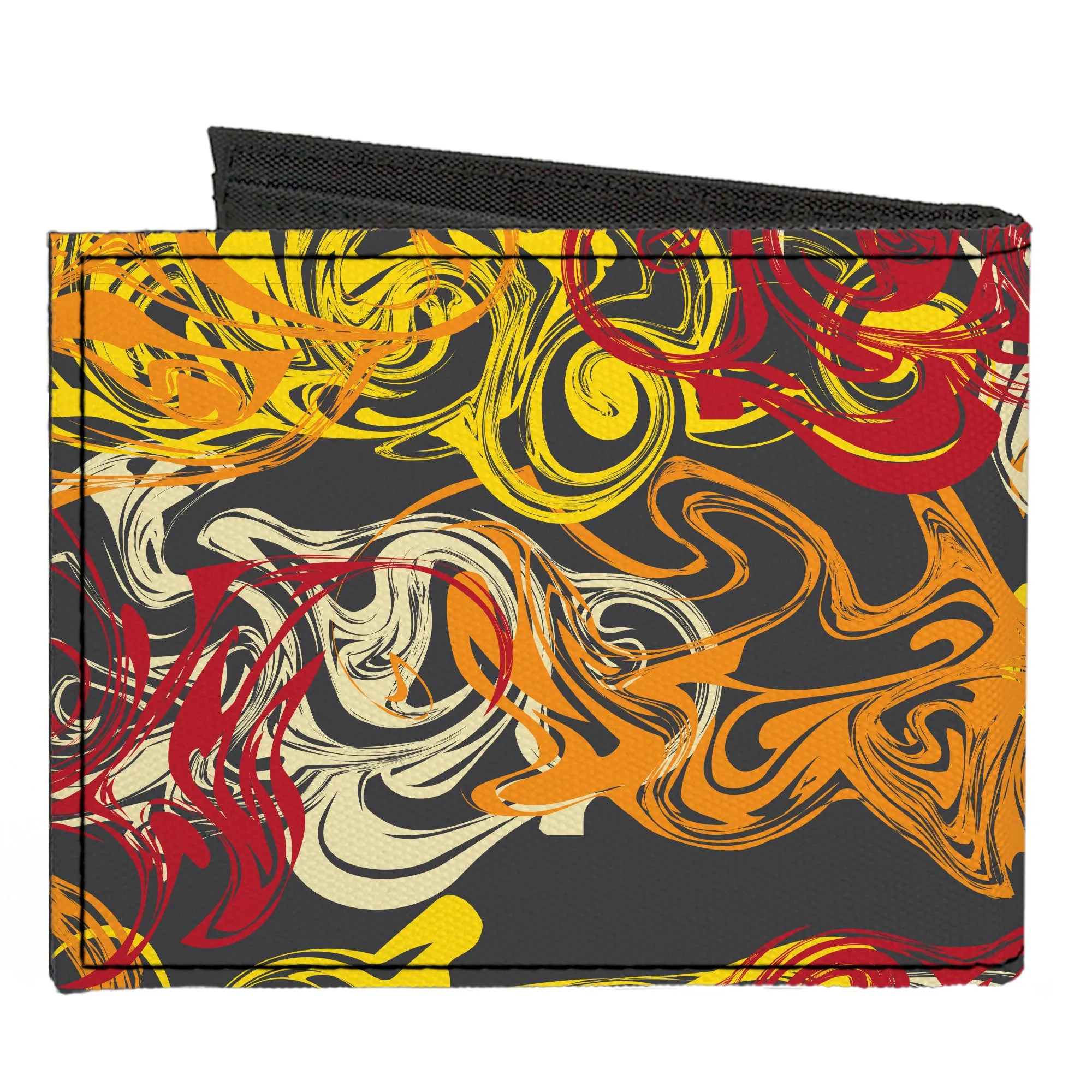 Canvas Bi-Fold Wallet - Swirl Mix Gray/Multi Color