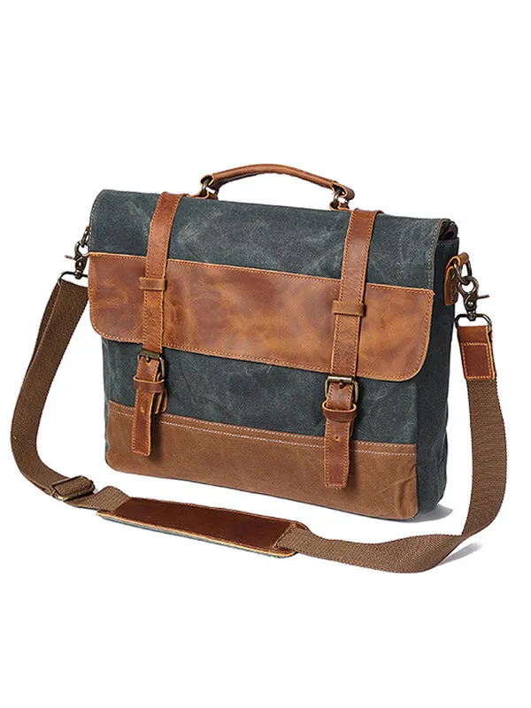 Canvas Shoulder Crossbody Bag Briefcase Laptop Bag