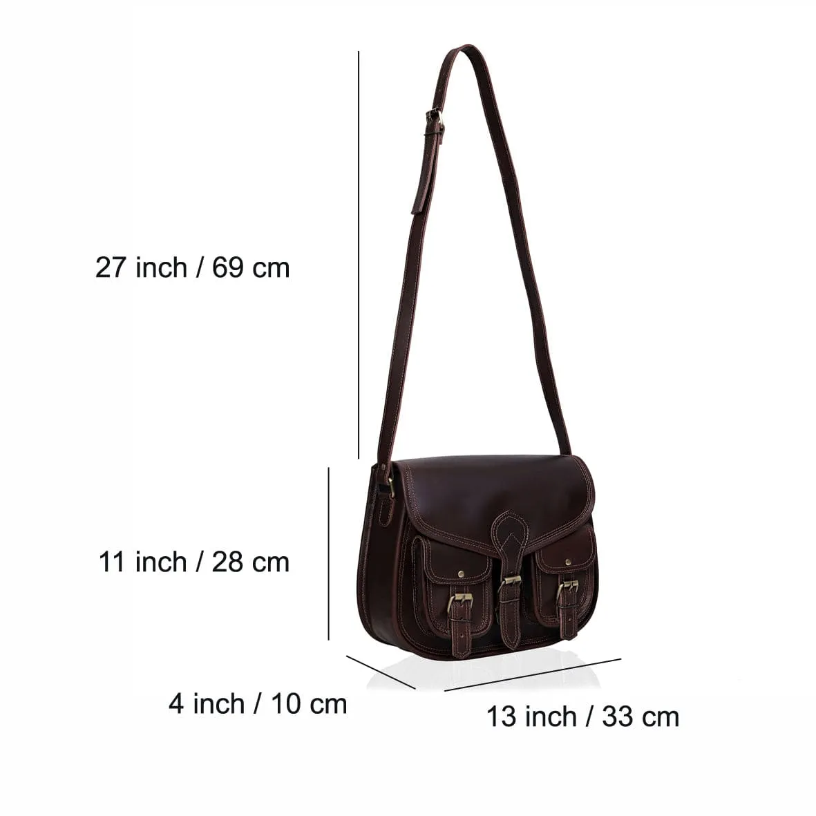 Caroline Full Grain Leather Saddlebag