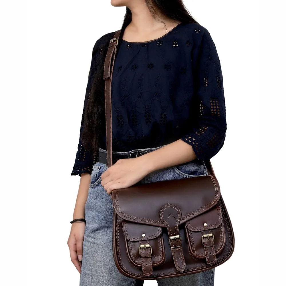Caroline Full Grain Leather Saddlebag