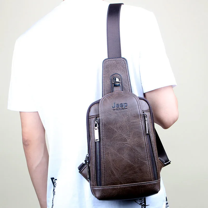 Casual retro men's shoulder chest bag