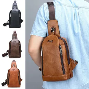 Casual retro men's shoulder chest bag