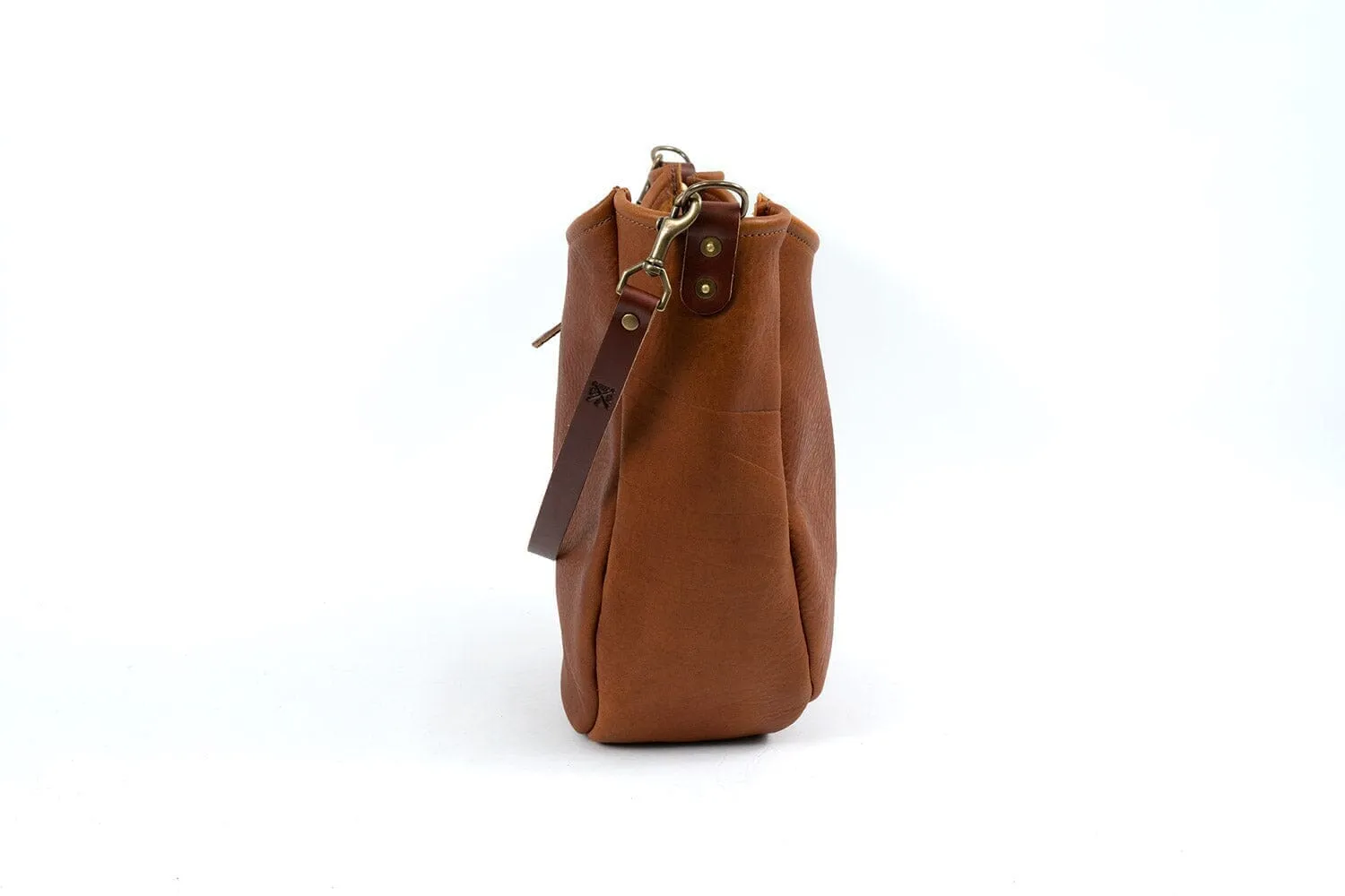 CELESTE LEATHER HOBO BAG - LARGE - CHERRY BISON