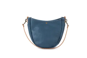 CELESTE LEATHER HOBO BAG - SMOKEY BLUE