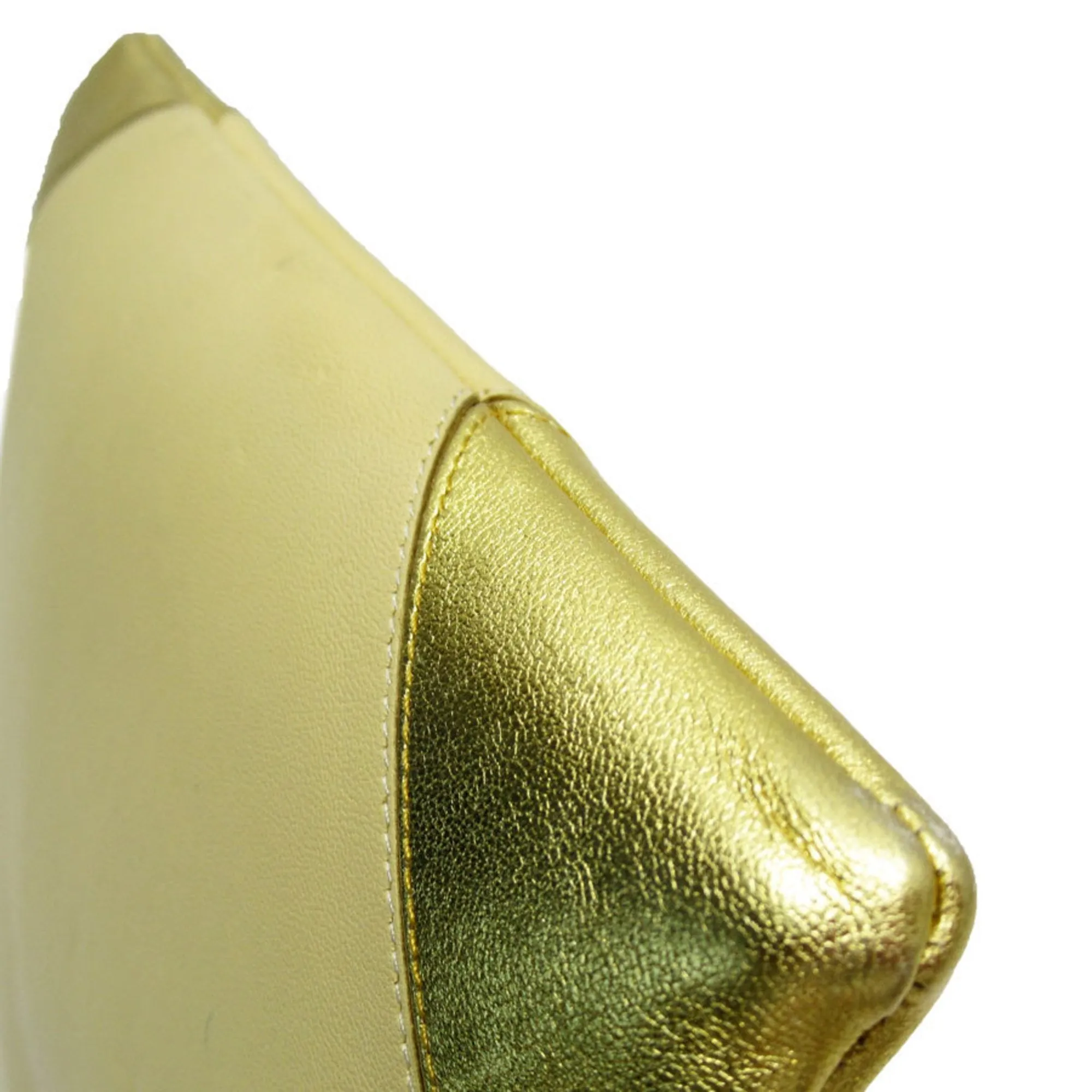 CELINE Clutch bag Leather Yellow x Gold Men's Women's t18970a